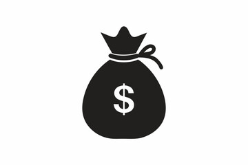 Money Bag Silhouette Vector, Money Bag Clipart, Money bag icon
