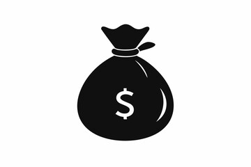 Money Bag Silhouette Vector, Money Bag Clipart, Money bag icon