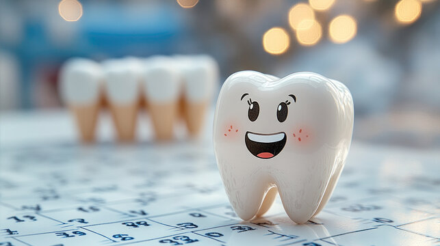 Dentist day concept with white paper teets.