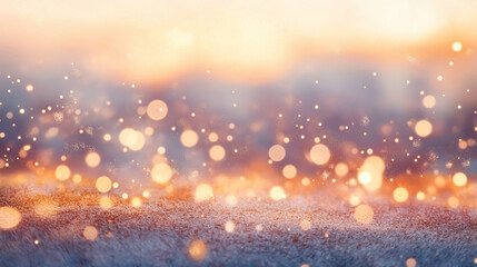 Obraz premium Shimmering gold bokeh lights, softly blurred with a rich, warm glow