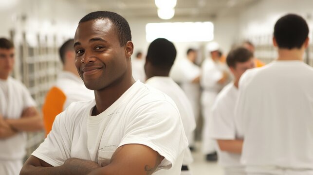 A prison rehabilitation program designed to reduce recidivism, with participants engaged in vocational training