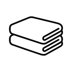 Cloth Pile Icon. Folded cloth. Napkin Vector Icon. Vector illustration. Customizable thin line illustration. Editable stroke.