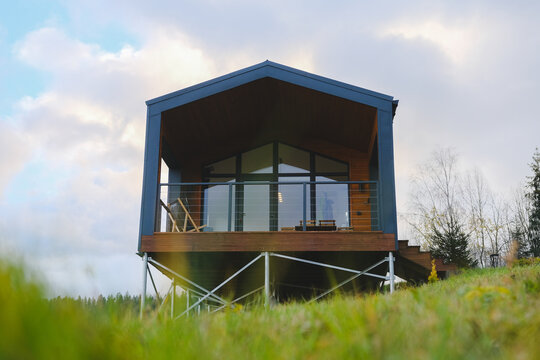 Mountains house in the morning.