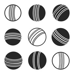 cricket ball icon Vector Illustration Silhouette SVG