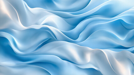 Obraz premium Soft blue waves of fabric create serene and calming atmosphere