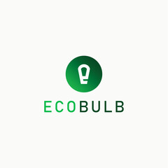 Eco bulb creative studio green logo design business name ideas icon vector editable 