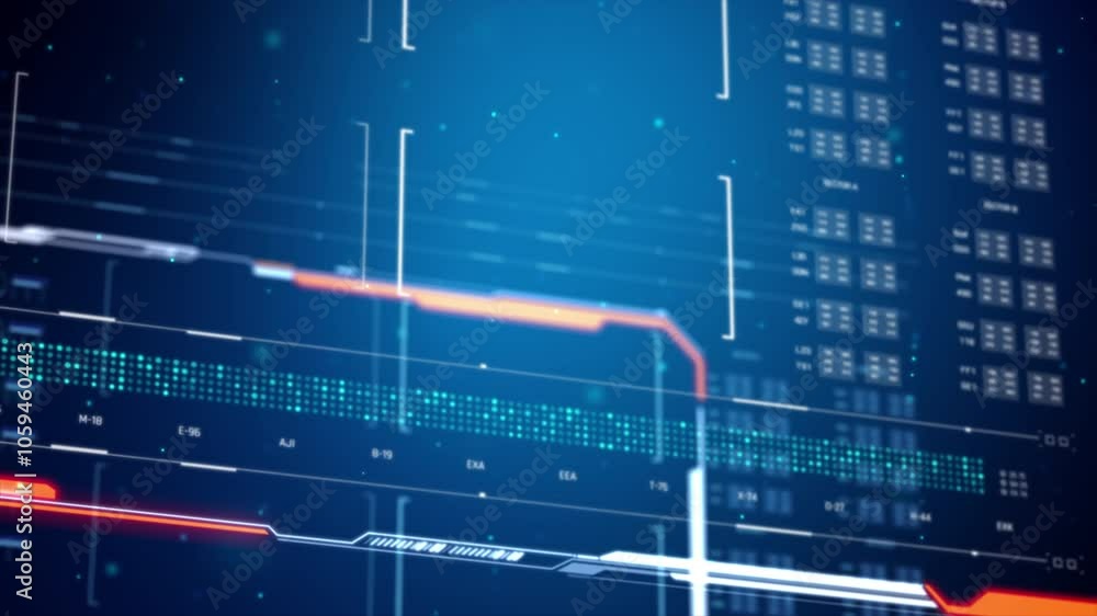 Poster 3d rendering universal technology line and frame video overlay futuristic hud head up display interf