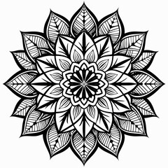 Black and White Geometric Mandala Design