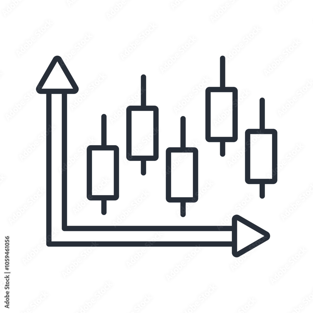 Poster candlestick chart icon. vector.editable stroke.linear style sign for use web design,logo.symbol illu