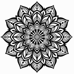 mandala line art pattern style. decorative mandala for print, cover, coloring page, floral ornament pattern