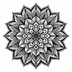 mandala line art pattern style. decorative mandala for print, cover, coloring page, floral ornament pattern