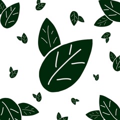 seamless pattern with green leaves