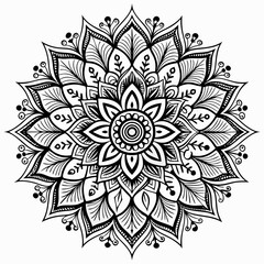 mandala line art pattern style. decorative mandala for print, cover, coloring page, floral ornament pattern