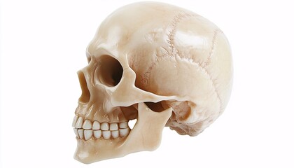 Obraz premium Intricate medical illustration of a human skull showcasing detailed anatomical features and structural elements. Concept: Human bone.