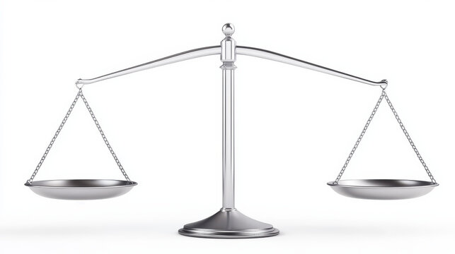 Balanced scales symbolize justice and fairness, representing equality and decision making