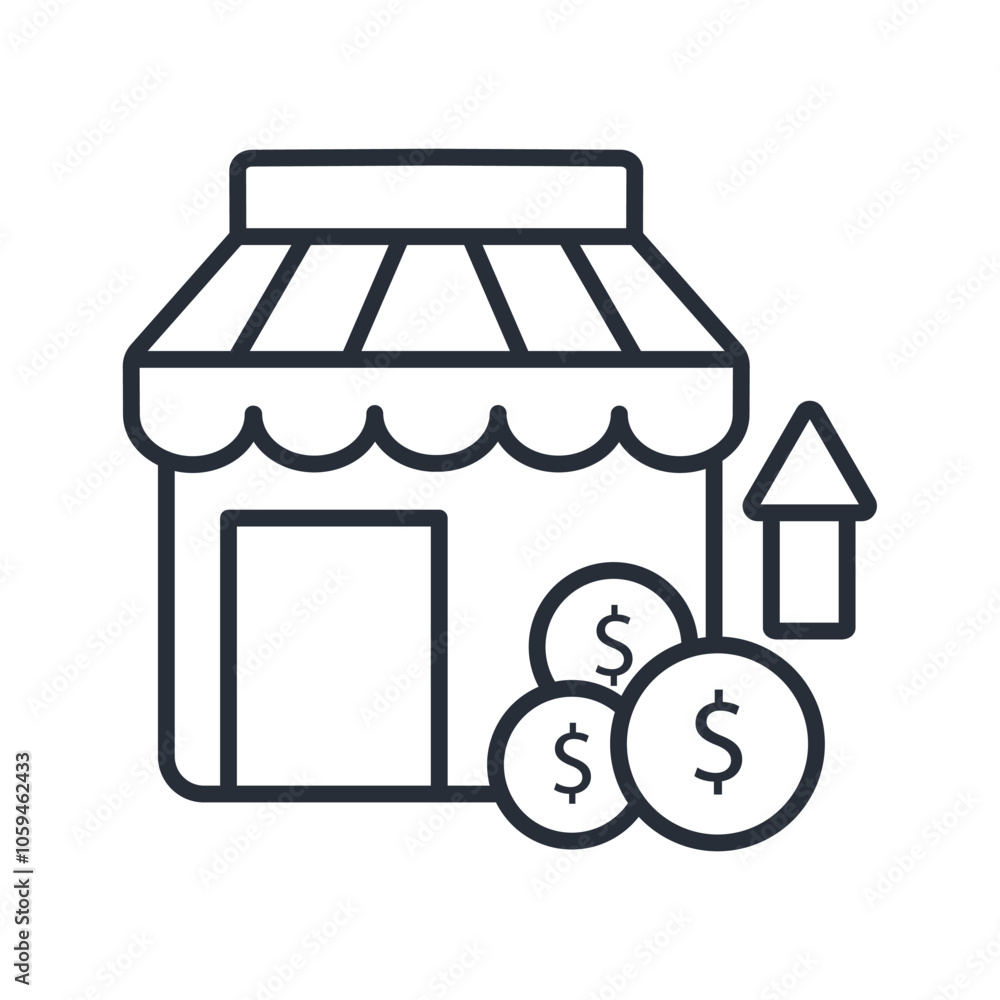 Aufkleber capitalization icon. vector.editable stroke.linear style sign for use web design,logo.symbol illustr