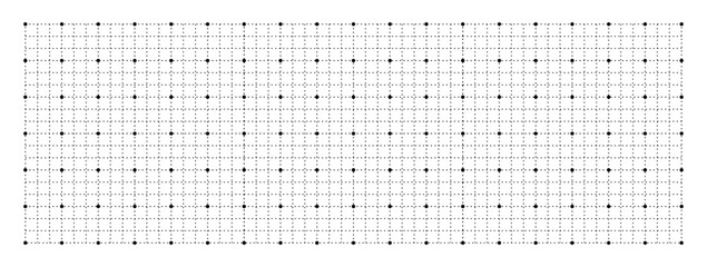Geometric grid with squares and dots background. Measure blank white template with black lines for drafting and technical design with millimeter vector markings