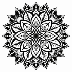 Intricate Black and White Mandala Pattern - Geometric Abstract Art