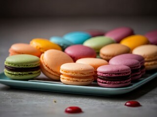 Obraz premium Vibrant Macarons Dessert Display