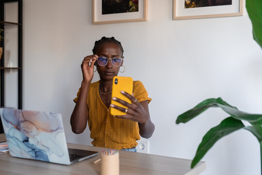 Woman making selfie