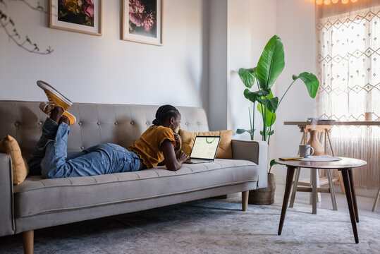 Pensive woman studying analytics