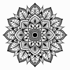 Black and White Mandala Design - Intricate Abstract Art