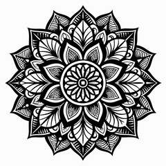 Black and White Mandala Design - Intricate Abstract Art