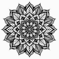Black and White Mandala Design - Intricate Abstract Art