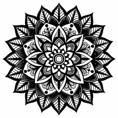 Black and White Mandala Design - Intricate Abstract Art