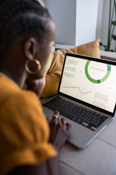 Entrepreneur looking at business analytics