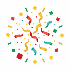 Colorful Confetti and Streamers Pattern on White Background – Festive and Fun Party Design