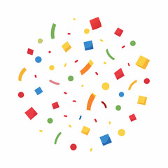 party streamers and confetti. Festive Celebration Background with Colorful Confetti, Streamers