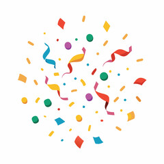 Festive Celebration Background with Colorful Confetti, Streamers
