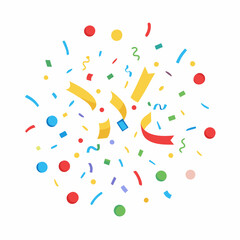 party streamers and confetti. Festive Celebration Background with Colorful Confetti, Streamers