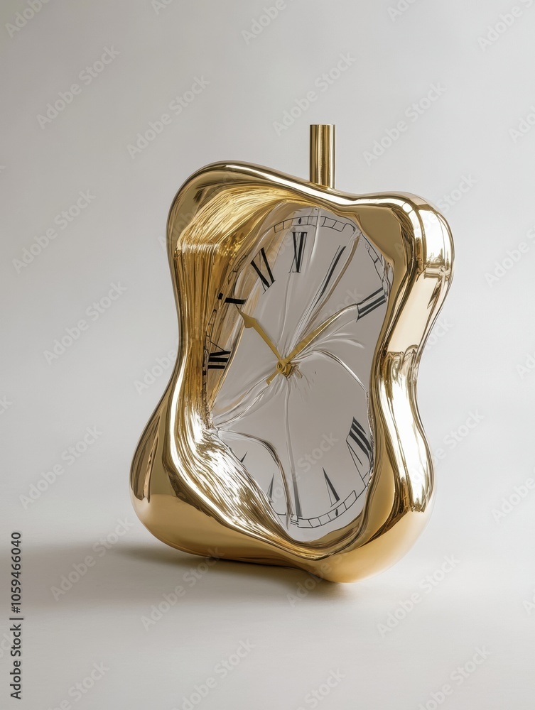 Fototapete this unique clock features melting hands, artistically illustrating the concept of time as it warps 