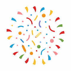 colorful confetti isolated on white