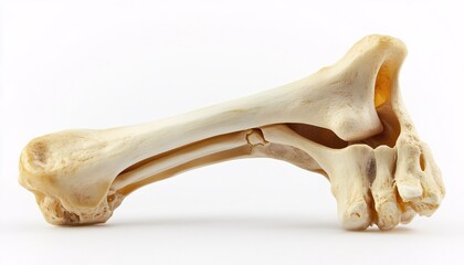 Isolated Ulna Bone on a Solid White Background - Human Bone Analysis and Study