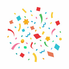 Colorful confetti celebration design isolated on white background
