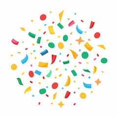 Colorful confetti celebration design isolated on white background
