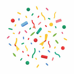 Colorful Confetti and Streamers Background
