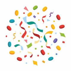 confetti isolated on white background festive vector. Perfect for Celebrations and Festive Designs
