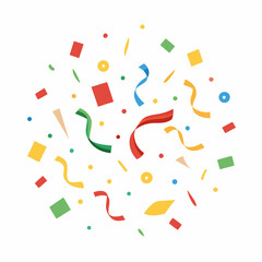 colorful confetti isolated on white background