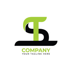 Modern Green and Black Abstract Business Logo Design on White Background