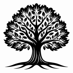 Obraz premium tree black icon on a white background