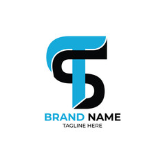 Professional Modern Logo Design With Blue and Black Stylized Text Elements