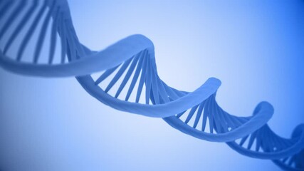 Science motion background animation with a close up view of rotating DNA double helix strands. This genetics concept background is full HD and a seamless loop.