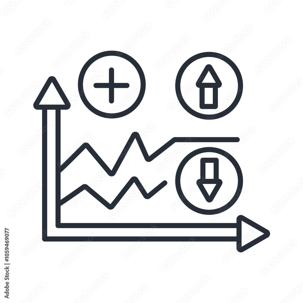 Poster volatility icon. vector.editable stroke.linear style sign for use web design,logo.symbol illustratio