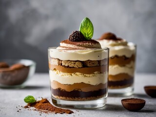 Layered Tiramisu Dessert in Glass