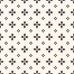 Abstract simple floral gothic style seamless pattern. Elegant minimal monochrome stylish background. Perfect for textile, fabric and fashion print.