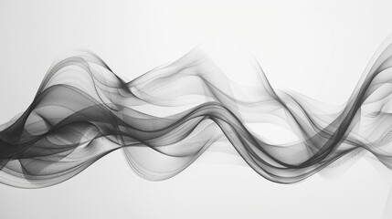 Obraz premium Flowing wavy lines on a white and gray abstract background